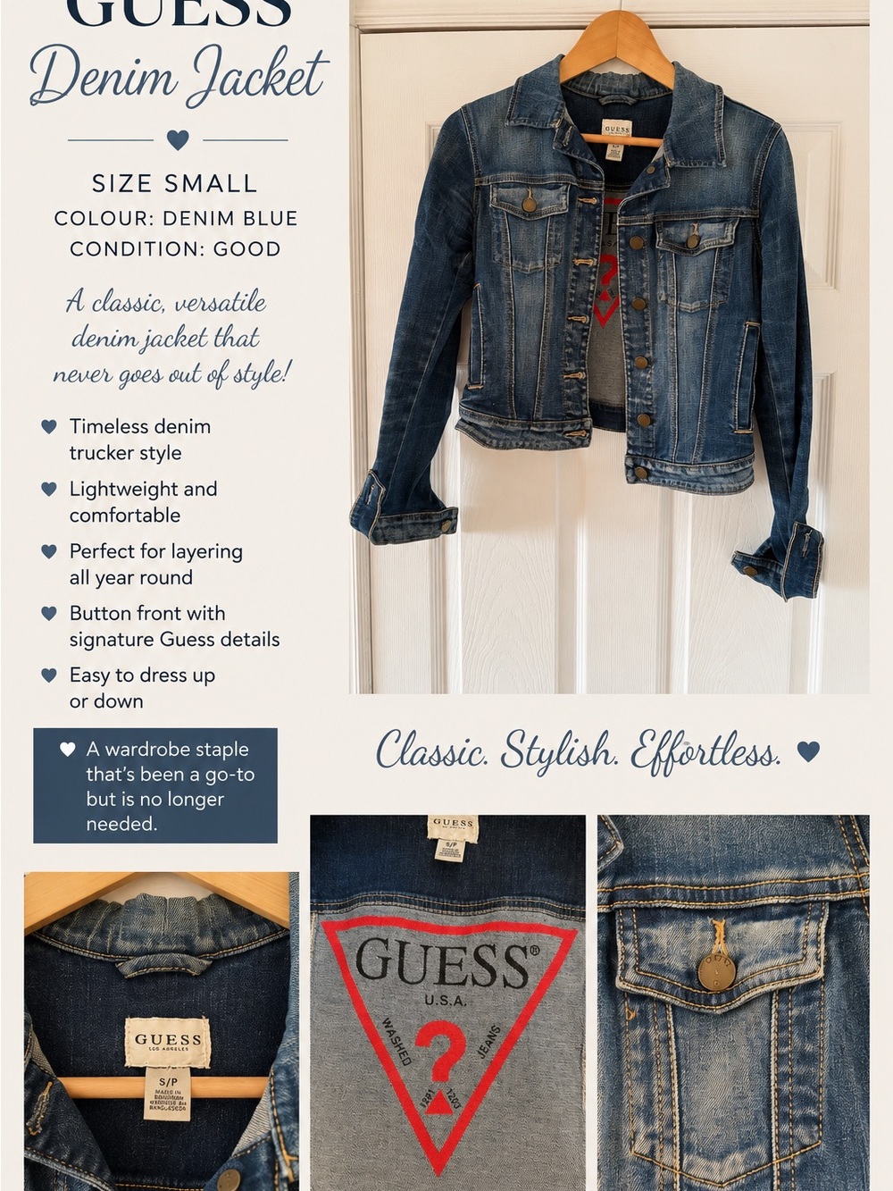 Guess Denim Blue Women's Trucker Jacket